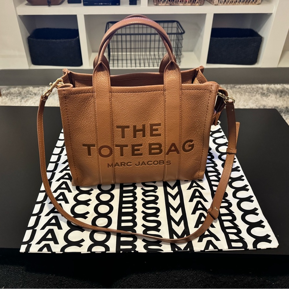 The Leather Medium Tote Bag by Marc Jacobs
